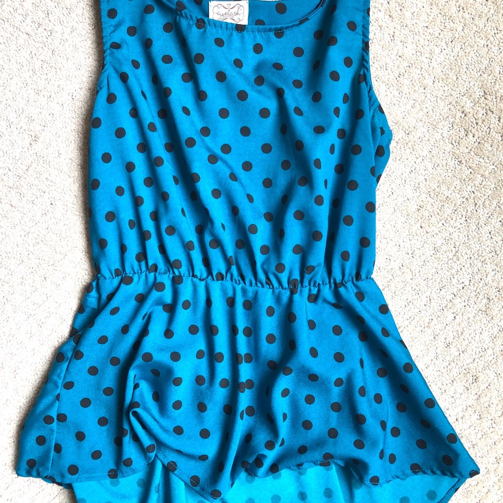 Polka Dot Peplum Top